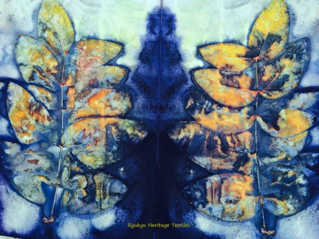 "Indigo Dreams" - Ryukyu Ai Leaves on Silk